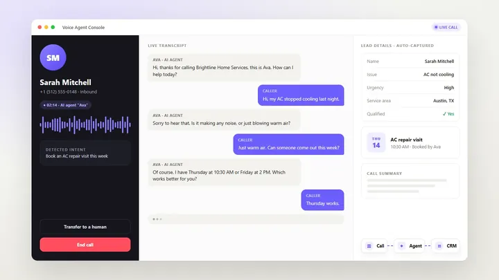 AI Calling Agent preview