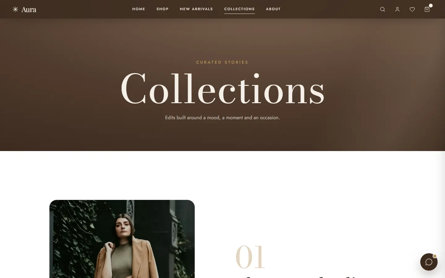 Aura: Collections page