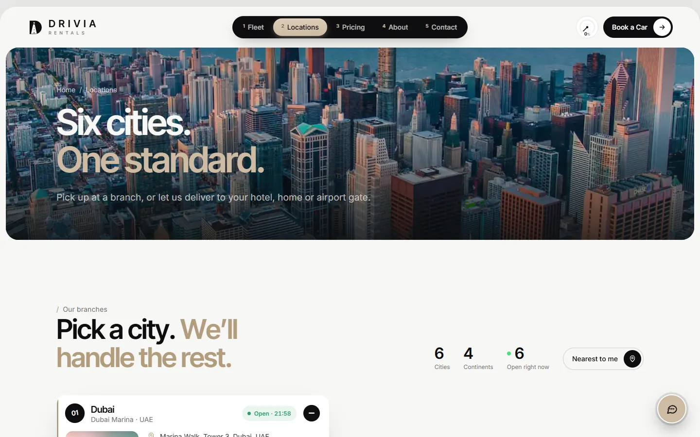 Drivia: Locations page