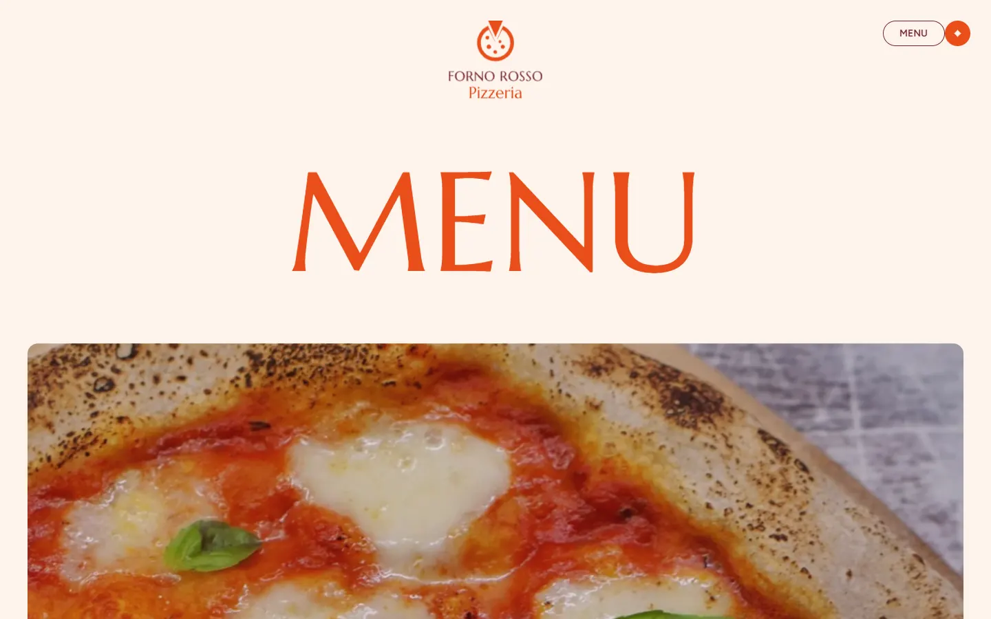 Forno Rosso: Menu page