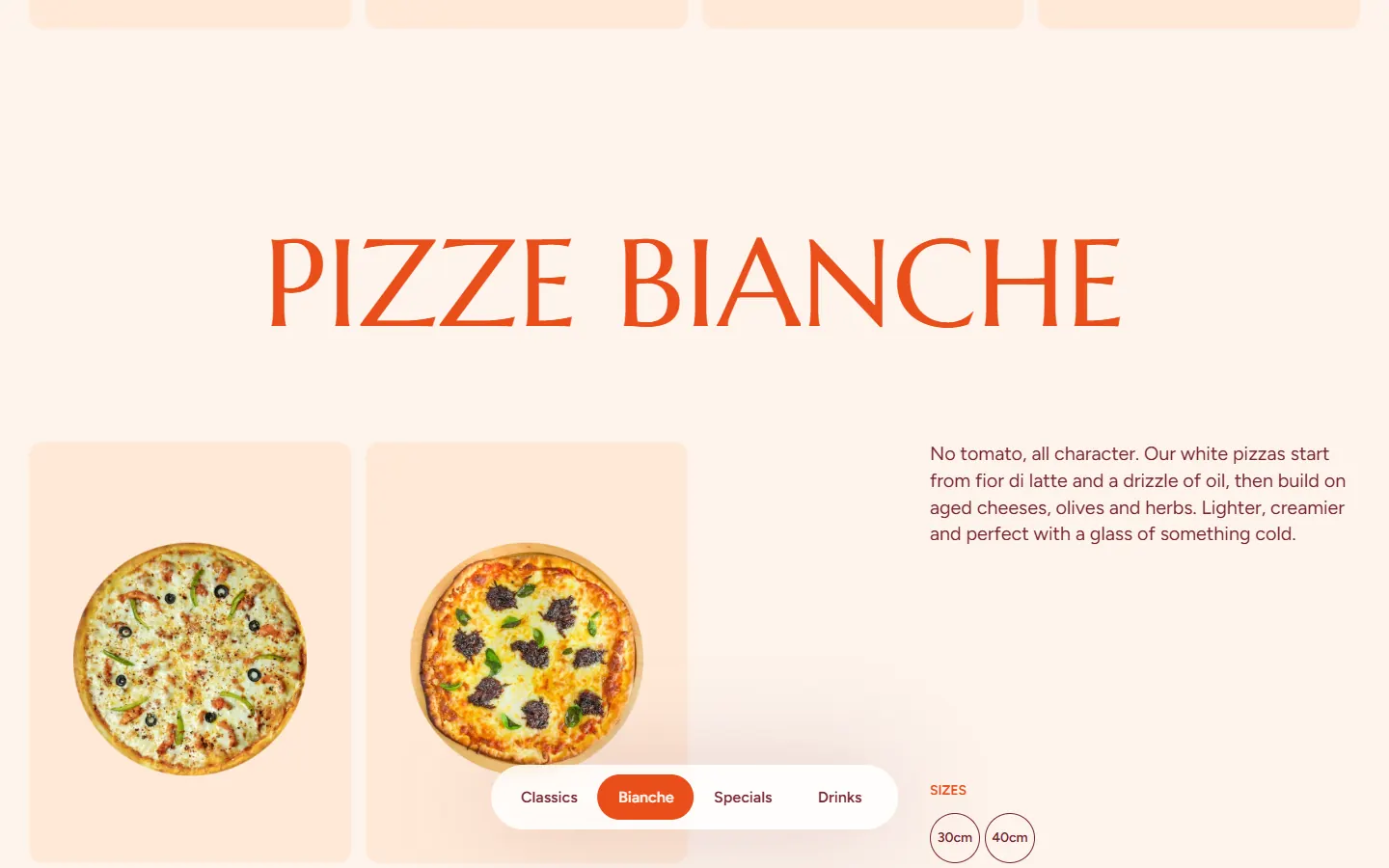 Forno Rosso: Pizze Bianche