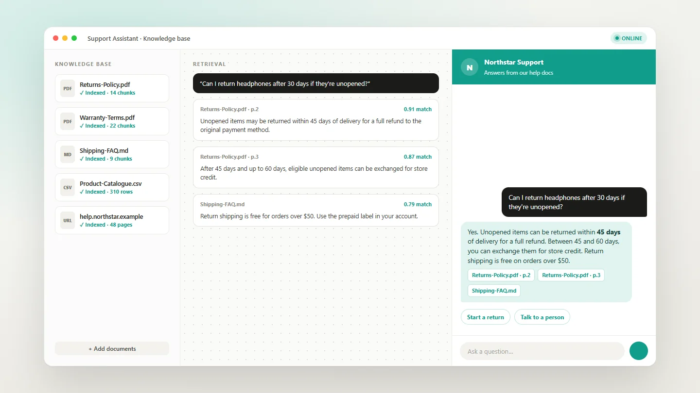 RAG Chatbots preview on desktop